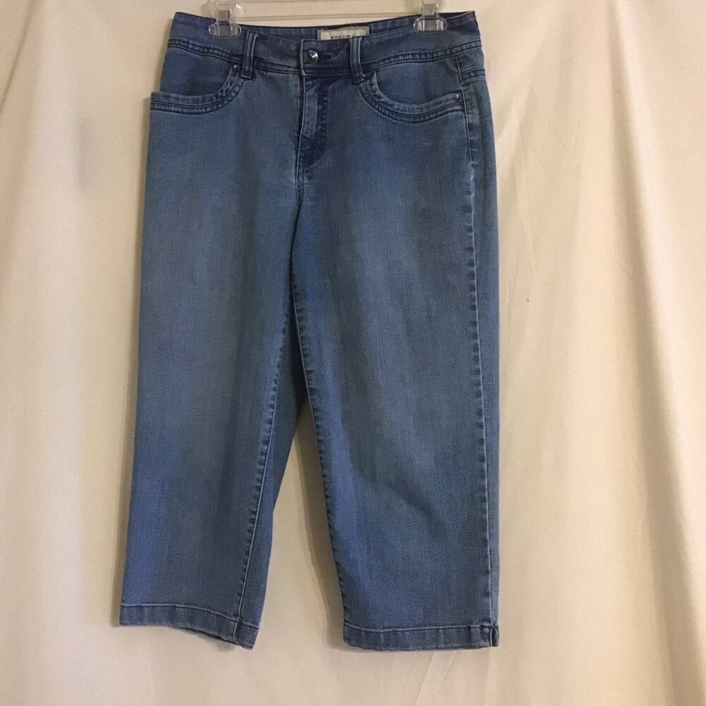 Sonoma Life & Style 5-Pocket Medium Blue Wash Mid-Rise Denim Capri Pants SIZE 6
